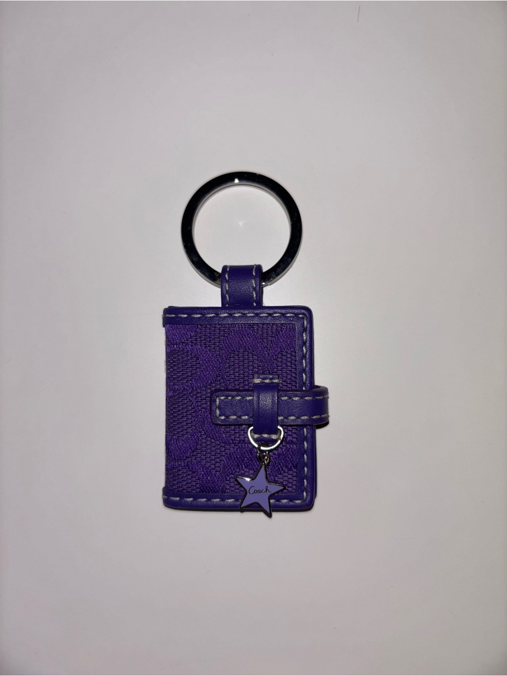Coach Purple Signature Photo Book Keychain